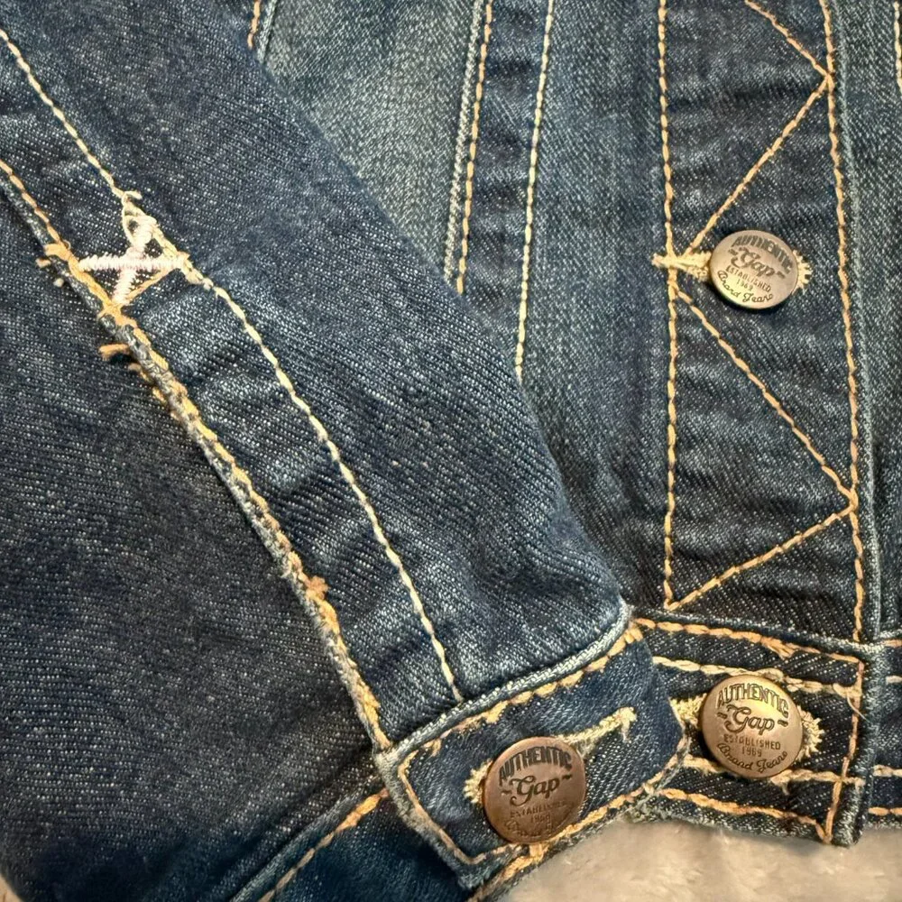 Gap Kids Girls Medium 8 Denim Jean Jacket 100% Cotton Blue 1969 Classic